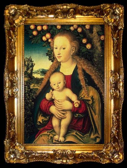 framed  Lucas Cranach Virgin and Child under an Apple Tree, ta009-2